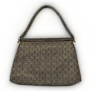 Vintage French Beaded Evening Bag w/ Coin Purse – Gold Metallic Handmade